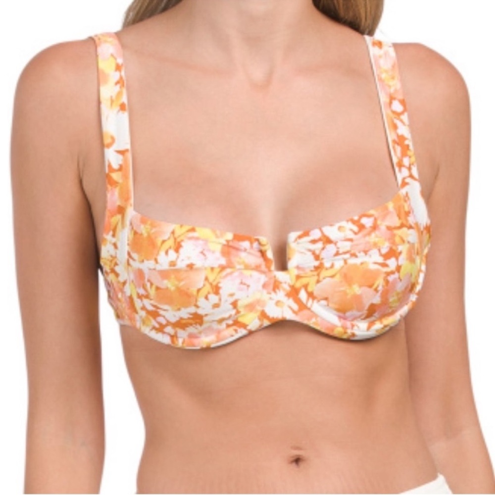 L*Space Camelia bikini top in “what in carnation” print